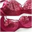 Luxury Strappy Floral Lace Semi Padded Cups Wired Balcony Bra Set - Details