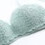 Light Cotton Padded Floral Jacquard Wireless T-Shirt Bra Set - Turquoise