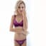 Ultra-Thin Mesh Sheer Lace Underwire Unlined Uplift Bra Set - Purple