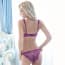Ultra-Thin Mesh Sheer Lace Underwire Unlined Uplift Bra Set - Purple