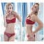 Rich Padded Underwired Balcony Demi Bra Set - Red