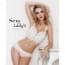 Sheer Lace 3/4 Coverage Underwire Bra & Panties Set - White