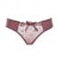 Low Rise Floral Lace Satin Thongs - Skin