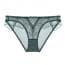 Ruffle Lace Edge Transparent Mesh Low Rise Panty - Green