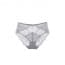 Transparent Lace Floral High Waist Brief - Grey