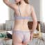 Racerback Soft Padded Ornate Lace Balcony Bra Set - Grey