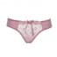 Low Rise Floral Lace Satin Thongs - Pink