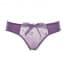 Low Rise Floral Lace Satin Thongs - Purple