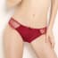 Polka Dot Lace & Mesh Wavy Edge Panty - Red