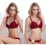 Louisa Lace Padded Push Up Plunge Bra Set - Red