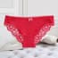 Luxury Cotton Crochet Lace edge Panties - Red