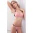 Soft Sheer Lace Underwire Balconette Bra Set - Pink