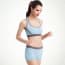 Yoga Gym Racerback Seamless Sports Padded Bra & Shorts Set - Sky Blue