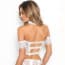 Strapless Off Shoulder Midriff Eyelash Lace Tube Bra