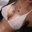 Elastic Lace Light and Breathable Chic Buckle High Embroidery Bra - White