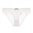 Ruffle Lace Edge Transparent Mesh Low Rise Panty - White