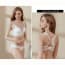 Racerback Longline Lace Push Up Padded Wireless Bralet Bra Set - White