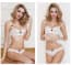 Ultra-Thin Embroidered Non-Padded Wired Balcony Bra Set - White