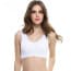 Front Cross Side Buckle Lace Adjustable Wireless Padded Bra - Petite to Plus Size S to XXL - White