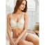 Sheer Galloon Lace Wireless Plunge Bralette Bra Set - White
