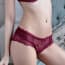 Floral Lace Low Rise Panties - Wine