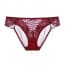 Ultra-Thin Low Waist Scallop Lace Thongs - Red