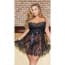 Women Black Lace Transparent Hollow-out Chemise Set