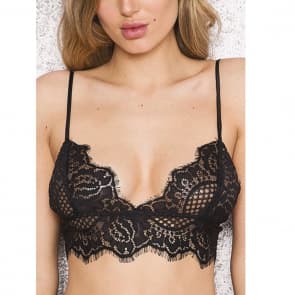 Black Lace Hollow-Out Small Vest Seamless Bralette Bra