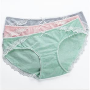 Comfort Breathable Soft Cotton Crochet Lace Panties 