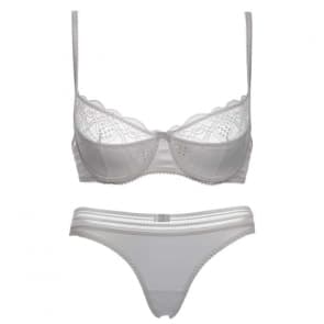 Traditional Ultra-Thin Cup Cotton Lining Underwired Bra Set