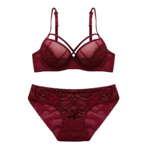 Traditional Ultra-Lace Trim Underwired Bra Set